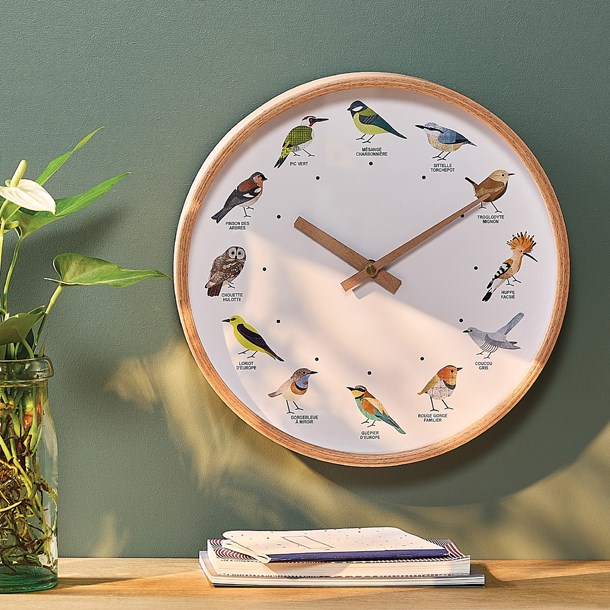 Nature & Découvertes - Horloge chants d'oiseaux en bois