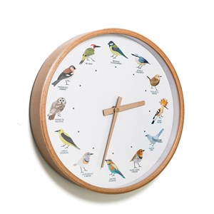 Horloge chants d'oiseaux en bois