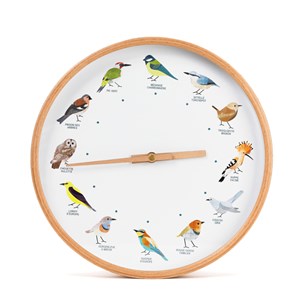 Horloge chants d'oiseaux en bois