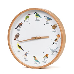 Horloge chants d'oiseaux en bois