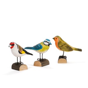 Mésange bleue sur buchette