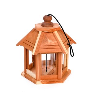 Mangeoire oiseaux maisonnette en bois