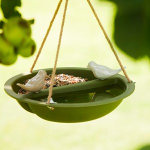 Mangeoire abreuvoir oiseaux en bambou