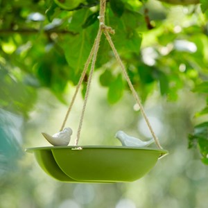 Mangeoire abreuvoir oiseaux en bambou