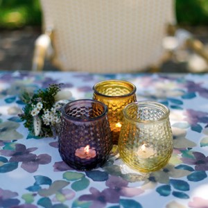 Trio de photophores en verre recyclé