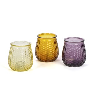 Trio de photophores en verre recyclé