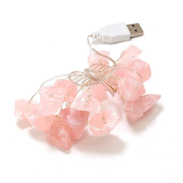 Guirlande lumineuse en quartz rose (Nature & Découvertes) - Image 1