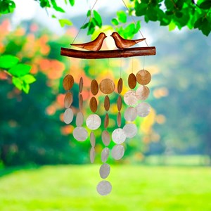Carillon oiseaux bois et nacre