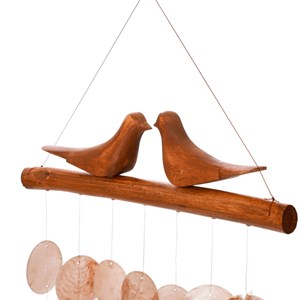 Carillon oiseaux bois et nacre