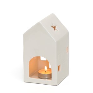 Trio photophores maisonnettes porcelaine