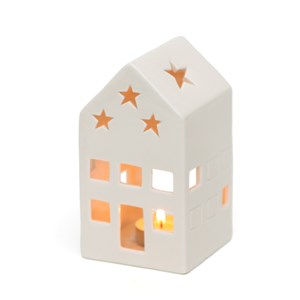 Trio photophores maisonnettes porcelaine