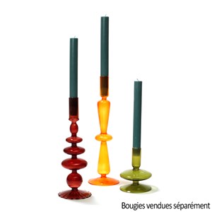 Trio de bougeoirs en verre