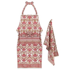 Tablier de cuisine impression artisanale Rose