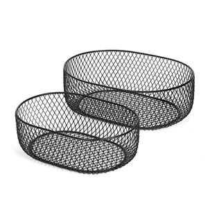 Set 2 corbeilles en métal