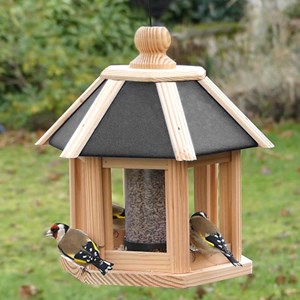 Mangeoire oiseaux maisonnette en bois