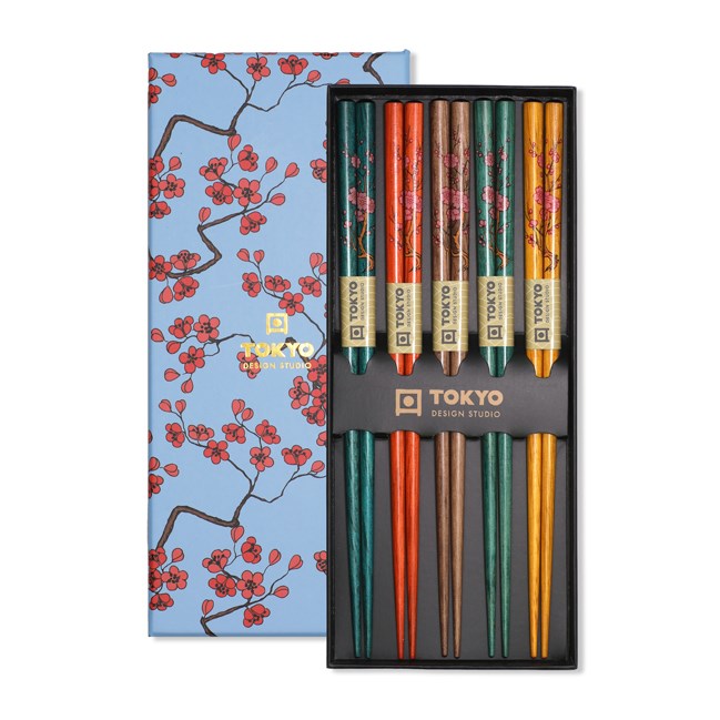 Tokyo Design Studio - Coffret 5 paires de baguettes Sakura