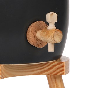 Vinaigrier et son socle en bois