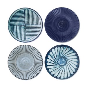 Assiette en céramique japonaise Bleu foncé