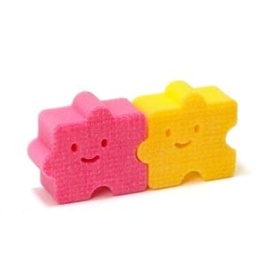 2 mini éponges puzzle kawaï