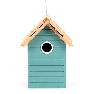 Nichoir bleu en bois