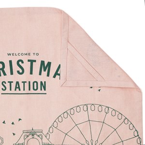 Torchon imprimé Christmas Station Vert