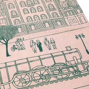 Torchon imprimé Christmas Station Vert