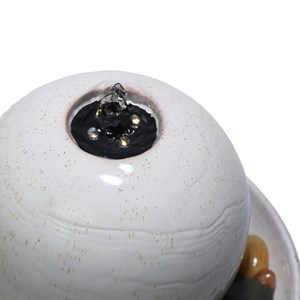 Fontaine céramique boule et galets