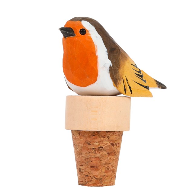 Bouchon de bouteille rouge gorge