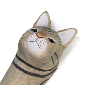 Crochet chat en bois