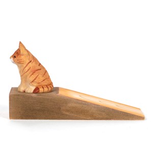 Cale-porte chat en bois