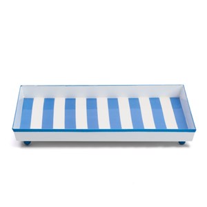 Plateau en métal rayé Bleu