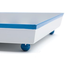 Plateau en métal rayé Bleu