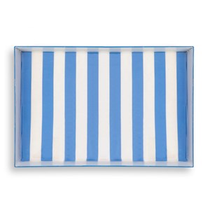 Plateau en métal rayé Bleu