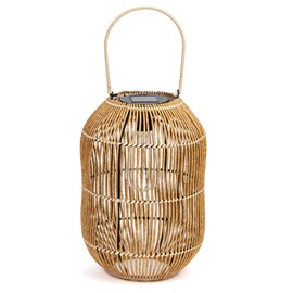 Lanterne solaire façon rotin