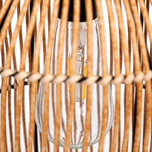 Lanterne solaire façon rotin