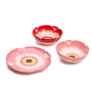 Assiette coquelicot rose