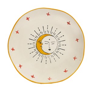 Assiette en céramique lune et soleil