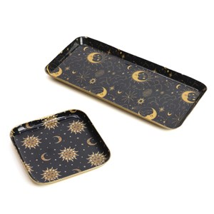 Plateau en métal lunes et étoiles