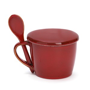 Bol à soupe avec couvercle Rouge