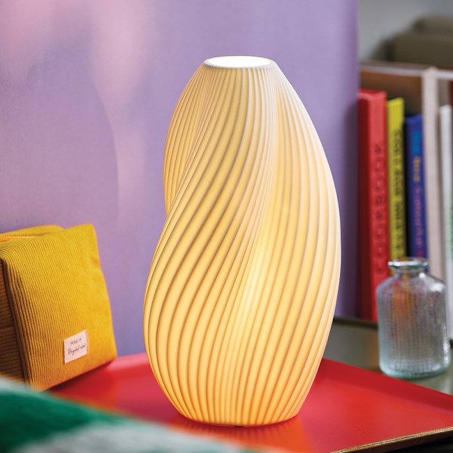 Lampe tornade en porcelaine