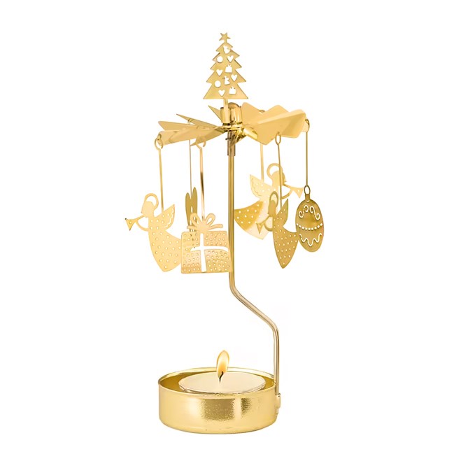 Bougeoir carrousel anges métal recyclé
