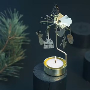 Bougeoir carrousel anges métal recyclé