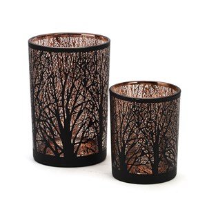 Photophore forêt en verre Grand modèle