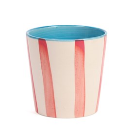 Cache pot en céramique à rayures 9 cm