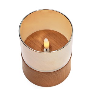 Trio de photophores LED effet bois