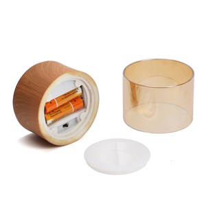 Trio de photophores LED effet bois