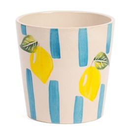 Cache pot en céramique à rayures 13 cm