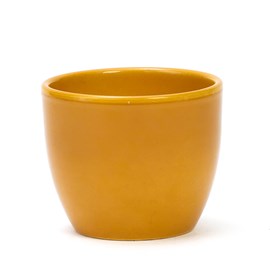 Cache pot en céramique jaune 8,5 cm