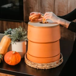 Lombricomposteur de cuisine en poterie de Nature & Découvertes pour composter en appartement