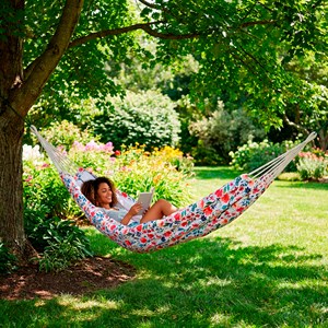 Hamac simple imprimé fleuri en coton